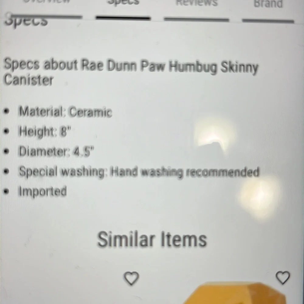 Rae Dunn PAW HUMBUG Skinny canister NEW BNIB Pet